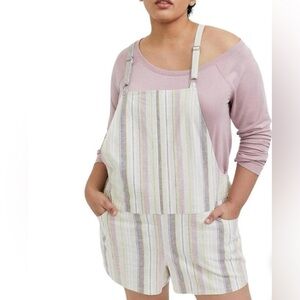 Torrid Striped Overalls with Pastel Colors